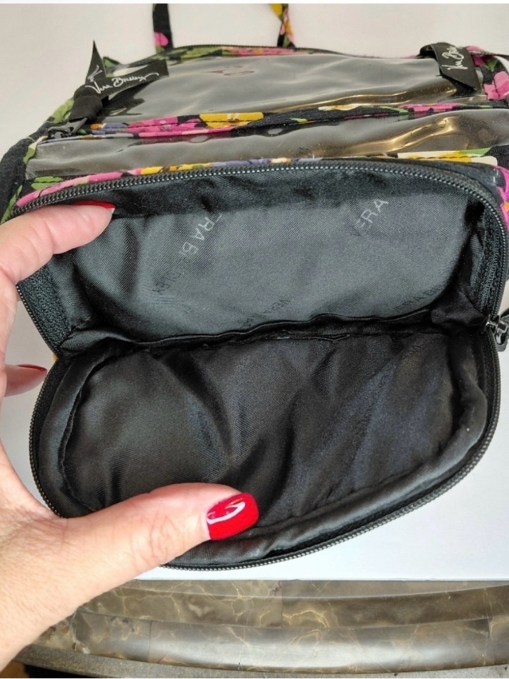 Vera Bradley Wildflower Garden Cottage Floral Organizer Cosmetic Bag Medium Size - Picture 6 of 7